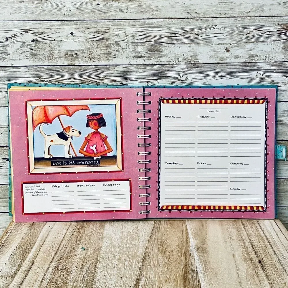 NWT Gorgeous Michelle Allen A DAILY AGENDA 52 weeks Hardcover undated planner